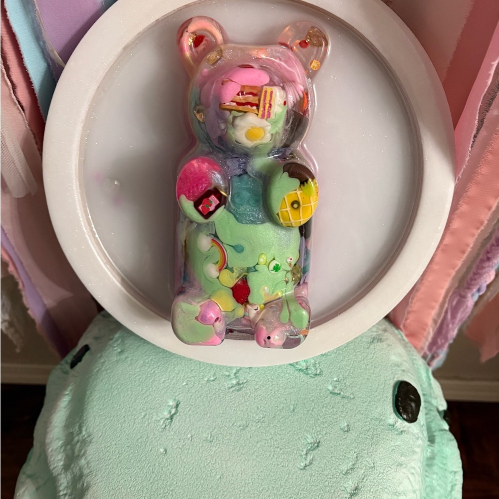 Colorful Resin Bear Art Piece